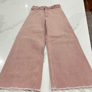 Zara Sailor Wide-Leg Jeans pink size 0